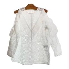 美品✨sandro paris サンドロ レース リボン ブラウス コットン sandro(サンドロ) ブラウス・シャツ(レディース) - 海外通販のBUYMA