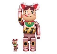 BE@RBRICK ベアブリック 招き猫 ペコちゃ 桃金 100% & 400%のサムネイル