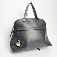 美品 FURLA 2way ショルダーバッグ ハンド パイパー ブラック レザー