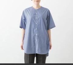 【未使用品】ニコルソンアンドニコルソン　バンドカラーブラウス　シャツ　半袖　白 nicolson&nicolson ブラウス シャツ nicholson＆nicholson