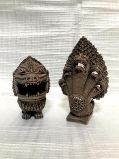 【カンボジア土産】　シンハ（獅子）& ナーガ（蛇）置物 カンボジア土産】 シンハ（獅子）& ナーガ（蛇）置物 - メルカリ