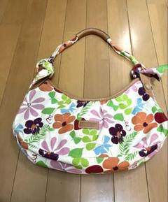 LONGCHAMP フローラルプリント キャンバス トートバッグ