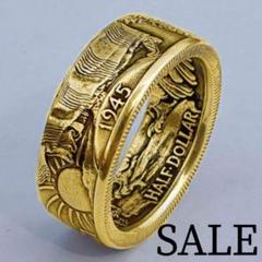 ✨現品限り✨セール✨新品✨指輪 リング 太リング 刻印 ゴールド メンズ 韓国
