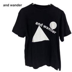 【美品】and wander アンドワンダー　Tシャツ　ブラック　サイズ4