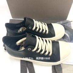 Rick Owens レザー ブラック/ホワイト スニーカー