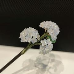 美品 小紋 水色 桜花 簪 かんざし 身丈161.0cm 裄丈65.5cm 正絹