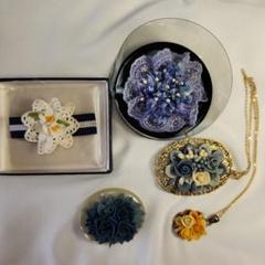 ハンドメイド　ブローチ　ペンダント花モチーフ　まとめ売り　アンティーク　レトロ