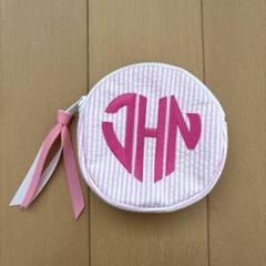 Heart Logo Pouch Small/Baby Pink Stripe | J.N.Hearts