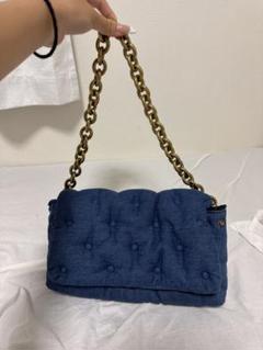 ZARA デニムバッグ、スタッズ付き黒バッグ、オレンジキルティングバッグセット ZARA デニムバッグ、スタッズ付き黒バッグ、オレンジ