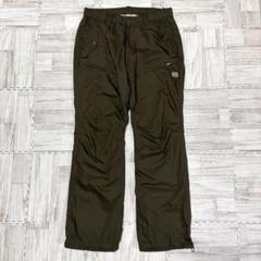 美品 パーリーゲイツ 蓄熱 パンツ ナイロン バックロゴ カーキ サイズ6