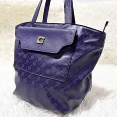 希少カラー✨ゲラルディーニ　ハンドバック　パープル　金金具　Gロゴ