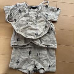 Comme Ca Du Mode 甚平 ベージュ系チェック コムサ甚平80