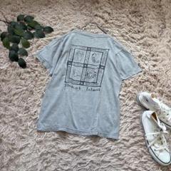 6125❃バックビッグプリントTシャツ❃半袖カットソー/フィッシュ/グレー/S