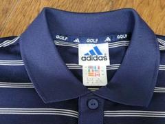 美品 adidas GOLF ポロシャツ M ネイビー ストライプ - メルカリ