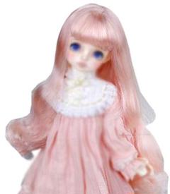 ドール用 ウィッグ ストレート ロング 1/4 ドール ピンク