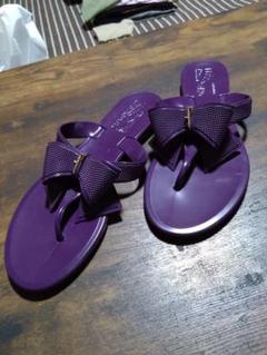 Ferragamo ラバー　サンダル　リボンモチーフ　ブラック　サイズ6 Salvatore Ferragamo サンダル リボン ブラック - メルカリ