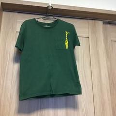 デザインティーシャツストアグラニフ Tシャツ キリン プリント　緑グリーン