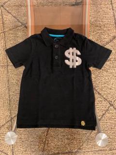 【美品】キッズ ポロシャツ 110 黒 ユニーク コットン ドルマーク