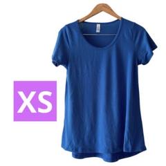 青色 クルーネック 半袖Tシャツ XS