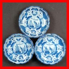骨董　アンティーク　古伊万里　色絵　麒麟図　木瓜形　変形皿　向付　膾皿　3枚 陶磁器 :: 古伊万里 | COTTOU.JP 骨董の通販マーケットプレイス
