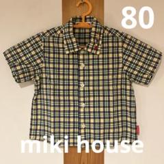miki house 半袖シャツ　襟刺繍あり　80