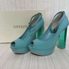 送料込み ESPERANZA パンプス ハイヒール ティファニー カラー