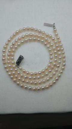 【照り艶、色美しい※あこや本真珠】6.8mm 前後80cm ロングネックレス