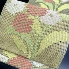 7-26 夏帯 夏物 名古屋帯 八寸 美品 正絹 着物 松葉仕立て
