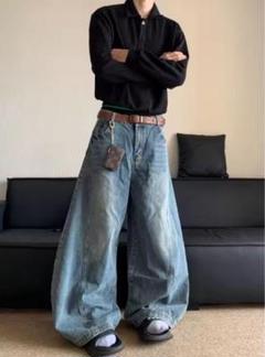 バギーデニム　menes jadedlondon acnestudios y2k acnestudios jadedlondon menes似ワイドデニムバギーデニム