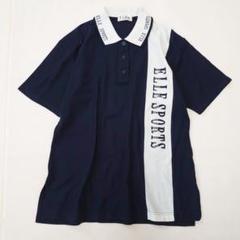 ELLE SPORTS ネイビー レディース ポロシャツ 半袖 Mサイズ ゴルフ