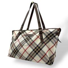 バーバリーブルーレーベル 水色 系チェック柄エコバッグ 日本製 トートバッグ BURBERRY バーバリー ブルーレーベル トートバッグ ノバチェック