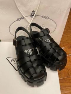 プラダ PRADA サンダル 厚底 ラバーサンダル モノリス 36
