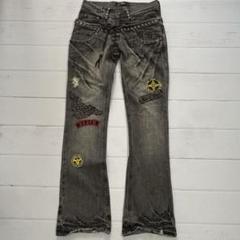 midas double waist lace up flare denim - メルカリ