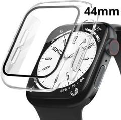 AppleWatch ケース Series 44mm クリア ブラック ガラス