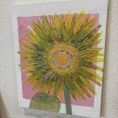 青空とひまわり」アクリル画 原画 キャンバス F0サイズ 絵画 Oni