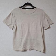 GU ジーユー　コットンクルーネックT(半袖)　ベージュ　Lサイズ