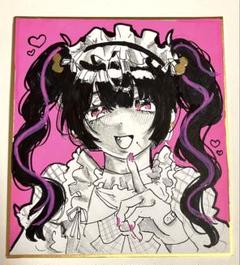 イラスト アナログ オリジナル 原画 手描き メイド