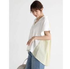 スコットクラブ系列■定価18,000円ストライプシャツドッキングカーディガンのサムネイル
