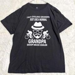 USA古着 Hanes ヘインズ L 黒 半袖Tシャツ GRANDPA 自転車のサムネイル