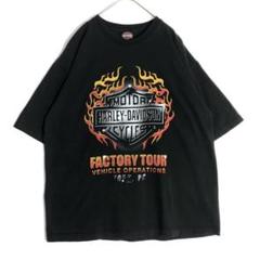 3100　ハーレーダビッドソン　ビッグプリント　半袖　Tシャツ　黒