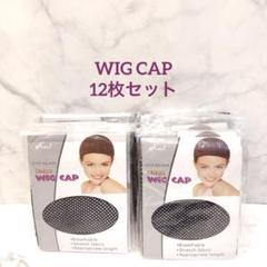 ウィッグキャップ WIG CAP ブラック フリーサイズ　12枚セット