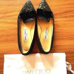 入荷now 安全 ☆JIMMY CHOO☆ドットバイカラーリボンフラットシューズフラット 靴