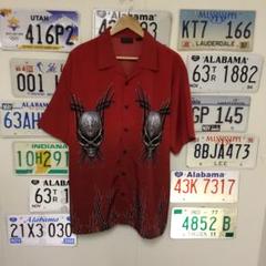 USA古着 スカルプリント MT:2 半袖シャツサイズL