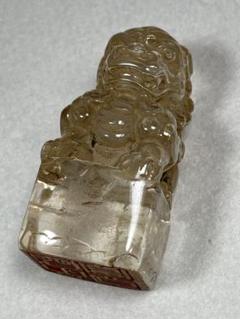 天然水晶 印章置物 年代品高品質 天然石 原石 置物大逸品 骨董 古美術品