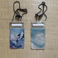 防水ケース 2点セット クジラとヤシの木
