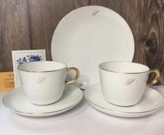 大倉陶園 - 【未使用 48%OFF】大倉陶園 ゴールドライン 2客　カップ＆ソーサー 大倉陶園のゴールドライン モーニングカップ＆ソーサー - 藤巻