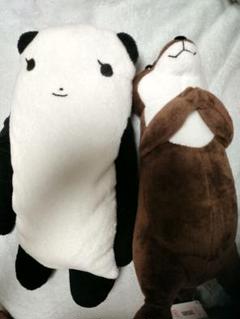 フモフモさん 丸く無いたて長パンダ パンナ 枕 カワウソ ぬいぐるみ