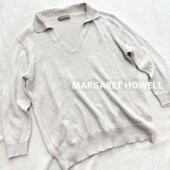 MARGARET HOWELL ベージュコットンシルクニット 七分袖 241812-1.jpg
