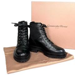 美品】Gianvito Rossi 黒 レザーブーツ ショートブーツ - メルカリ