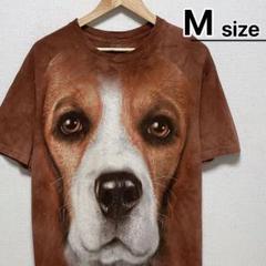 The Mountain　Tシャツ　M　ブラウン　タイダイ　ドッグ　犬　アニマル